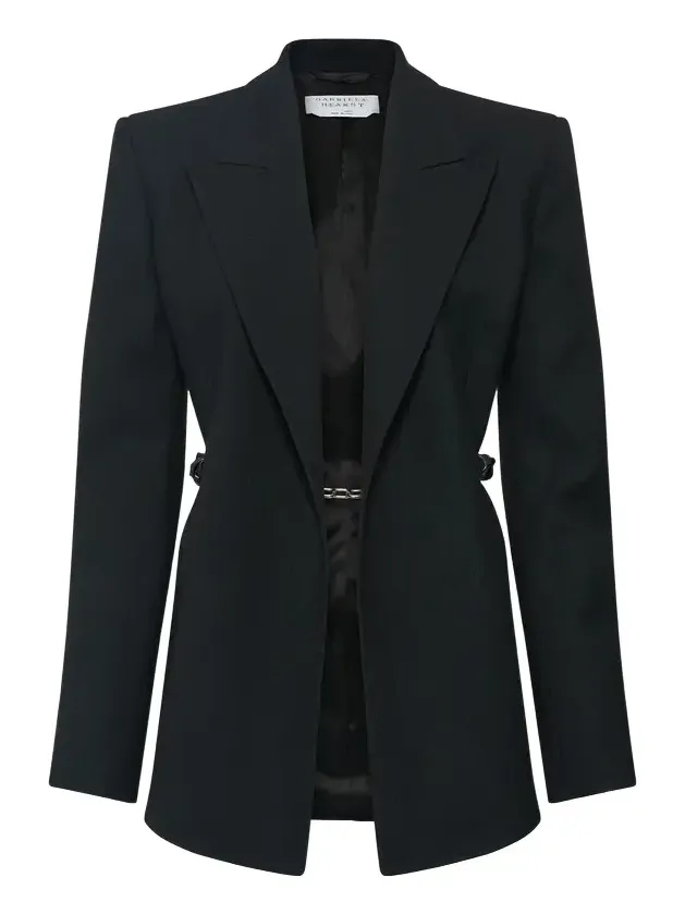 Gabriela Hearst Epona Chain Blazer in Black Recycled Virgin Wool