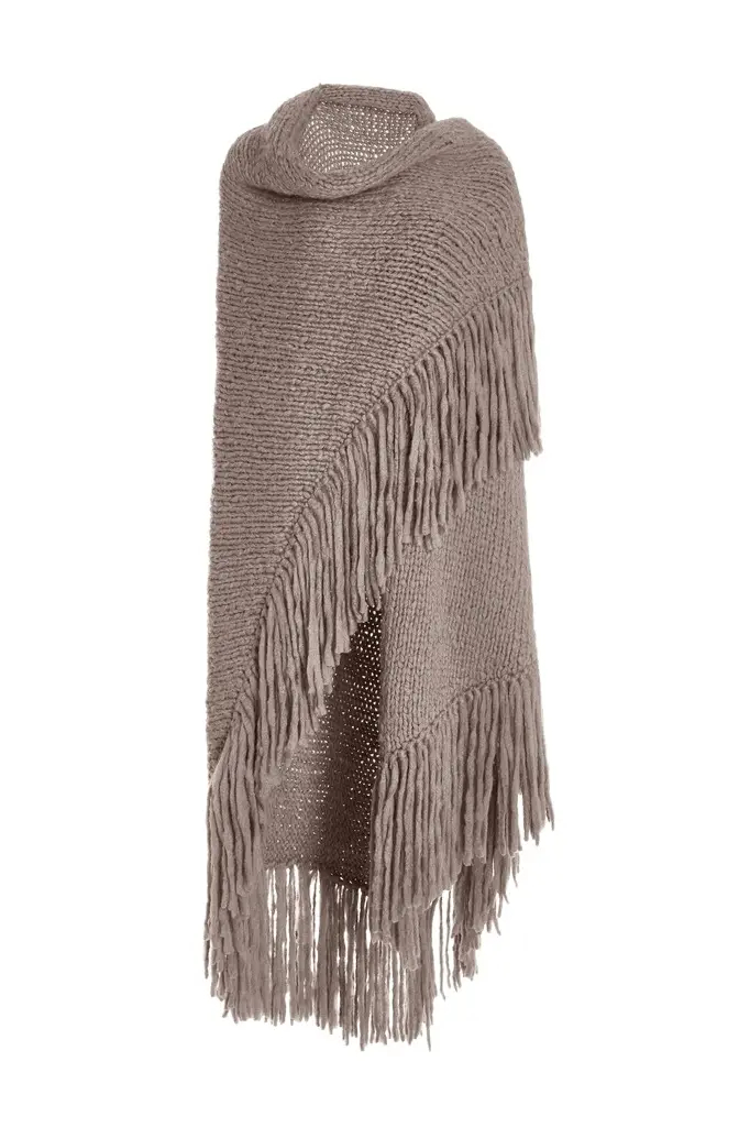Gabriela Hearst Lauren Knit Wrap in Walnut Welfat Cashmere