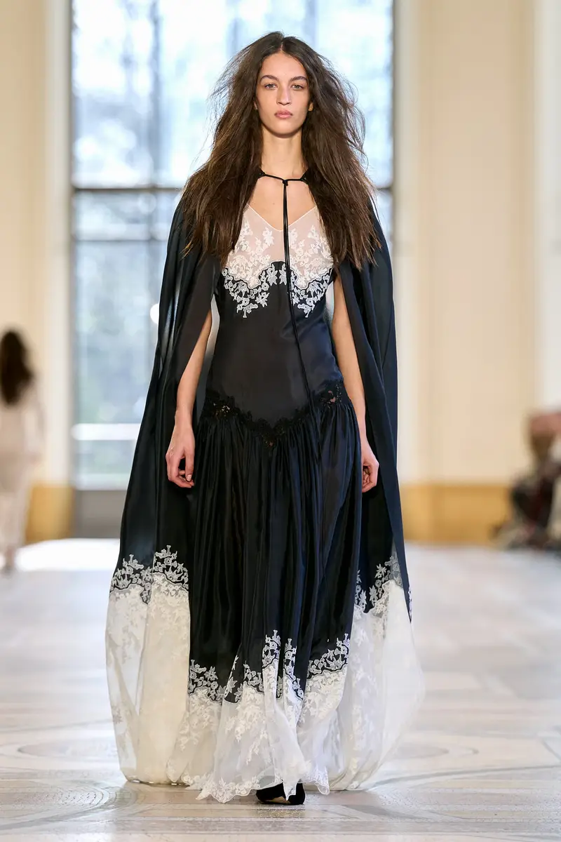 Gabriela Hearst Dimsdale Embroidered Cape in Black Multi Silk Organza | Thumbnail 2