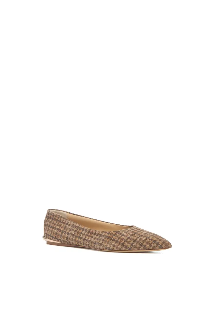Gabriela Hearst Fleur Ballerina Flat Shoe in Camel Multi Leather Houndstooth | Thumbnail 2 Gabriela Hearst Fleur Ballerina Flat Shoe in Camel Multi Leather Houndstooth | Thumbnail 2