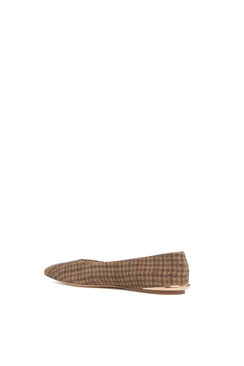Gabriela Hearst Fleur Ballerina Flat Shoe in Camel Multi Leather Houndstooth | Thumbnail 3 Gabriela Hearst Fleur Ballerina Flat Shoe in Camel Multi Leather Houndstooth | Thumbnail 3