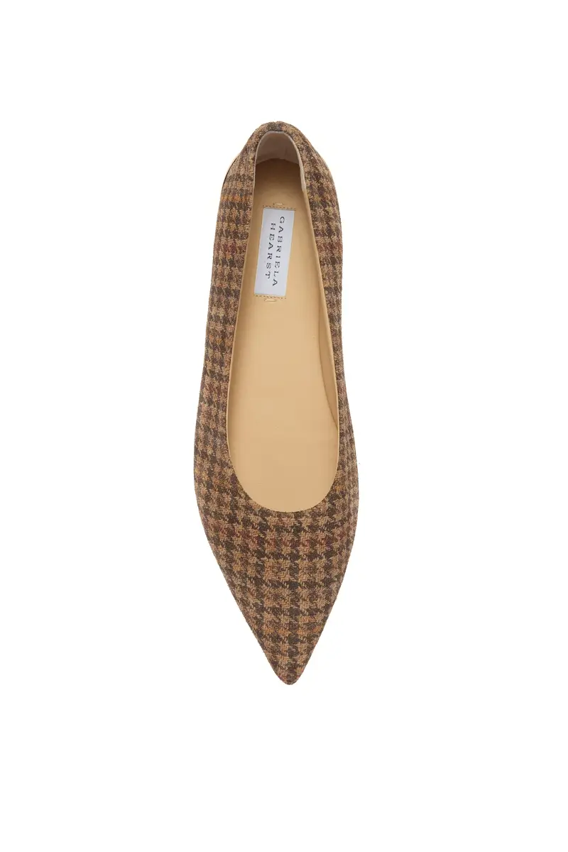 Gabriela Hearst Fleur Ballerina Flat Shoe in Camel Multi Leather Houndstooth | Thumbnail 4 Gabriela Hearst Fleur Ballerina Flat Shoe in Camel Multi Leather Houndstooth | Thumbnail 4