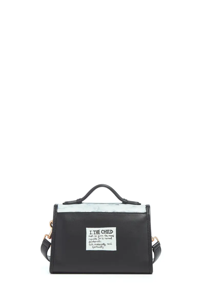 Gabriela Hearst Hand Painted Small Leonora Flap Bag in Black & White Leather | Thumbnail 4