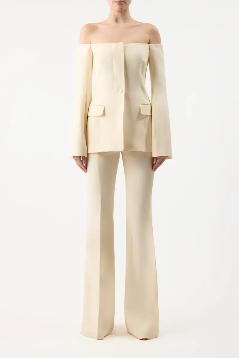 Gabriela Hearst Rhein Pant in Ivory Wool Silk Cady | Thumbnail 2 Gabriela Hearst Rhein Pant in Ivory Wool Silk Cady | Thumbnail 2