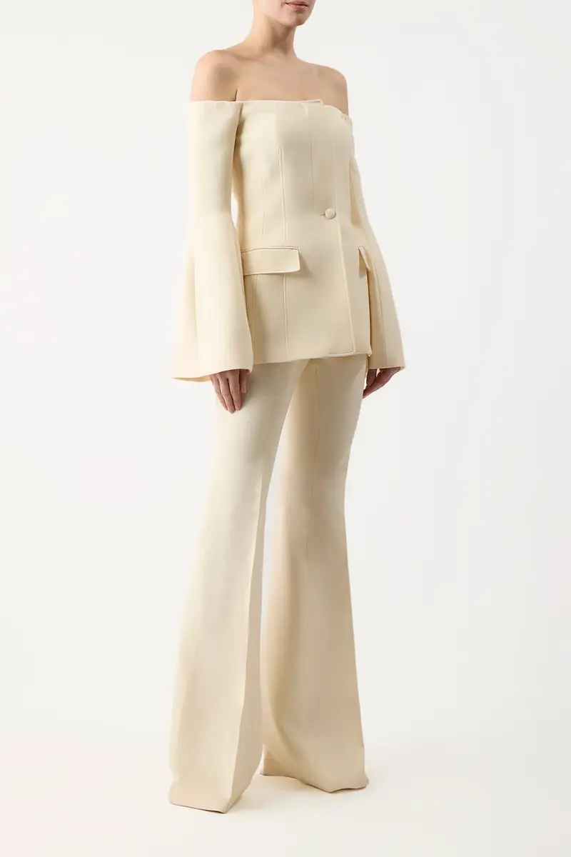 Gabriela Hearst Rhein Pant in Ivory Wool Silk Cady | Thumbnail 3 Gabriela Hearst Rhein Pant in Ivory Wool Silk Cady | Thumbnail 3