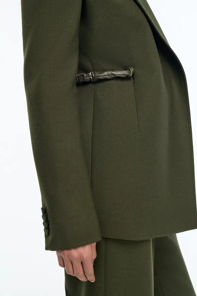 Gabriela Hearst Epona Chain Blazer in Deep Olive Recycled Virgin Wool | Thumbnail 6 Gabriela Hearst Epona Chain Blazer in Deep Olive Recycled Virgin Wool | Thumbnail 6