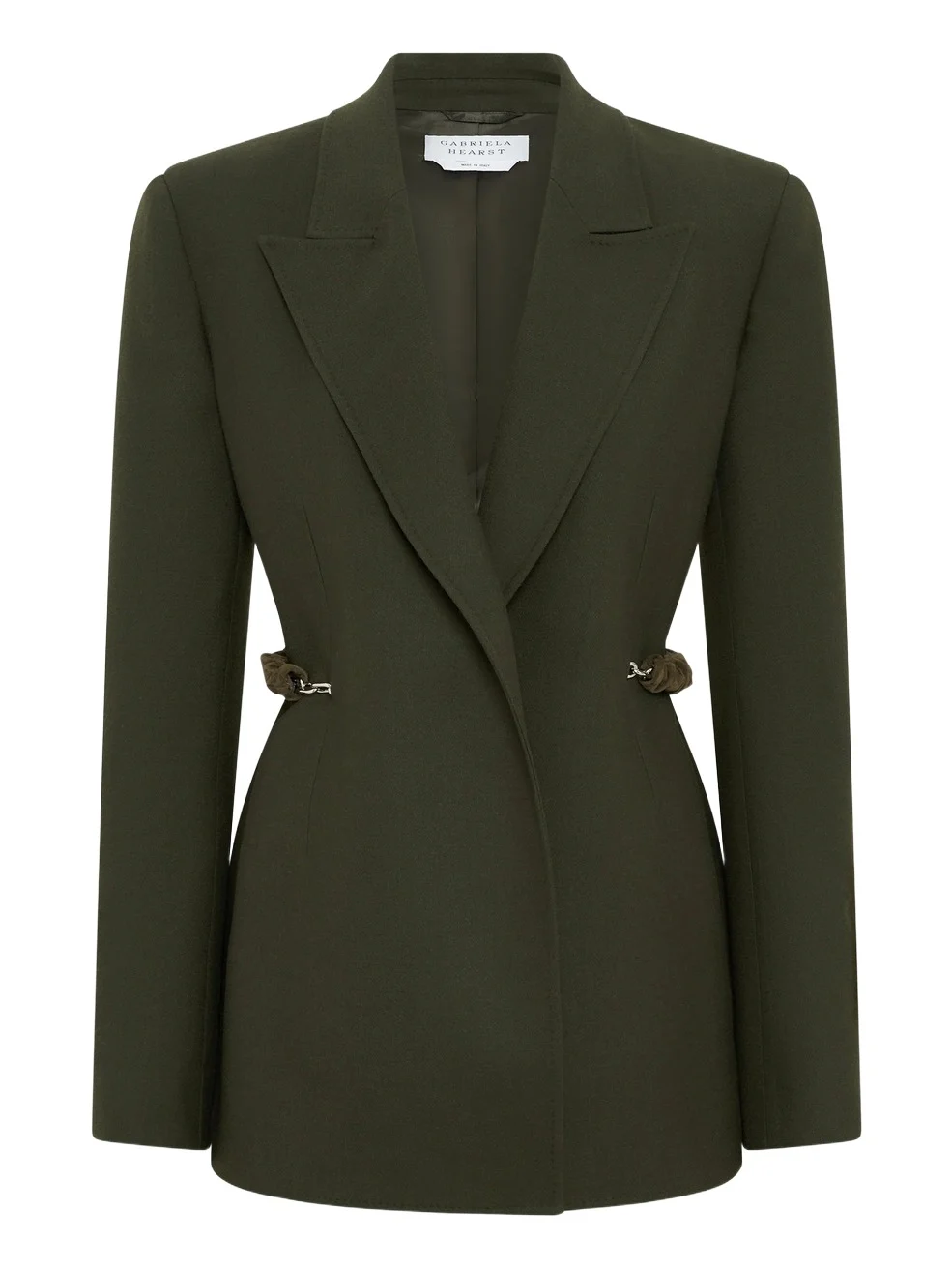 Gabriela Hearst Epona Chain Blazer in Deep Olive Recycled Virgin Wool