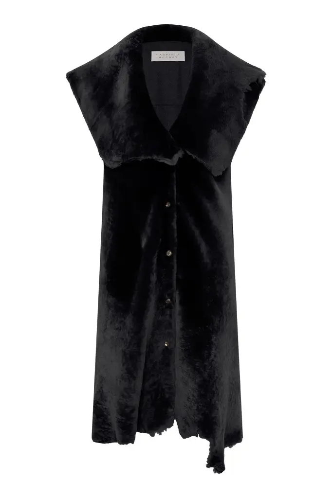 Diviner Raw Cut Jacket Liner in Black Shearling Diviner Raw Cut Jacket Liner in Black Shearling