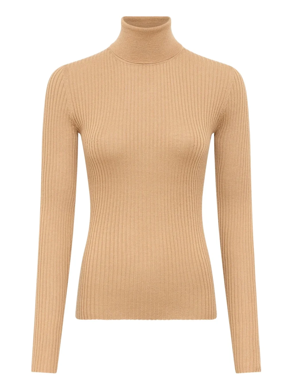 Gabriela Hearst Peppe Knit Turtleneck in Camel Cashmere Silk