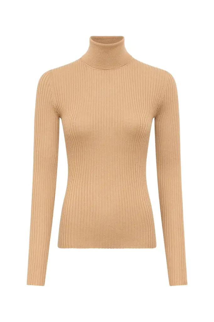 Peppe Knit Turtleneck in Camel Cashmere Silk Peppe Knit Turtleneck in Camel Cashmere Silk