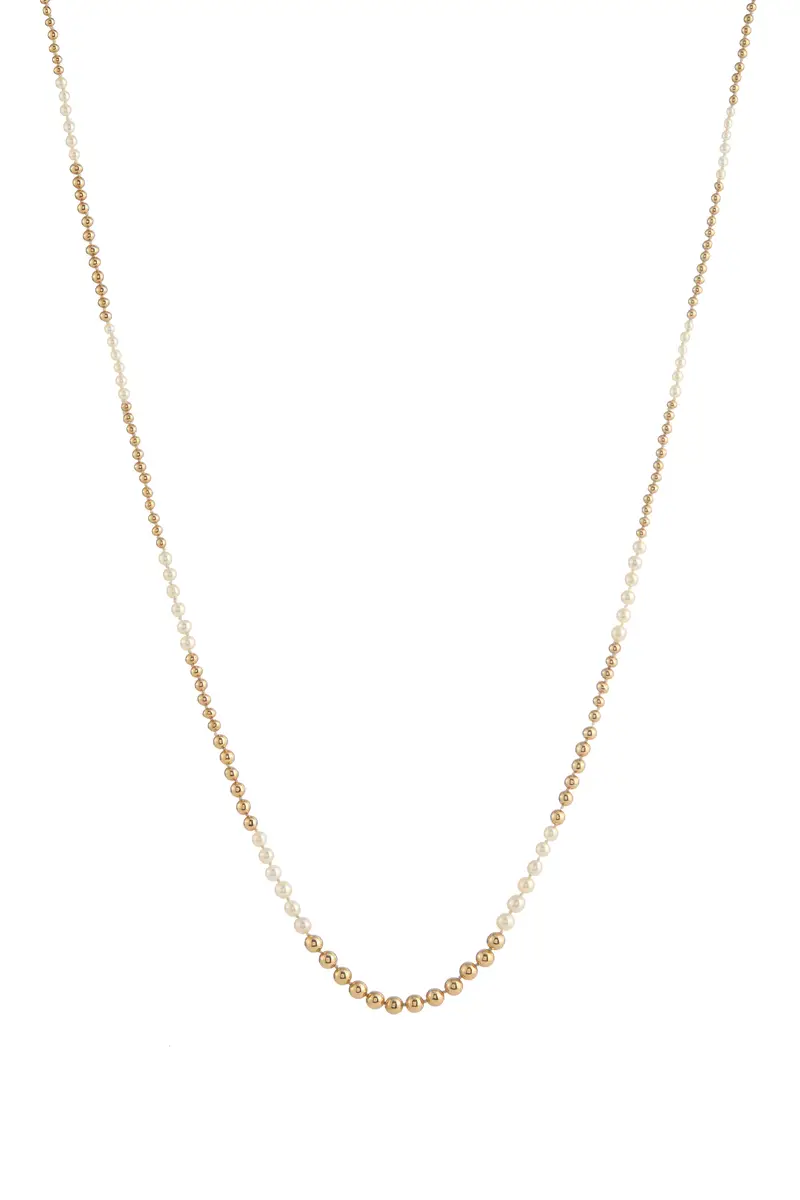 Olivia Necklace in 18K Yellow Gold & Natural Saltwater Pearls
