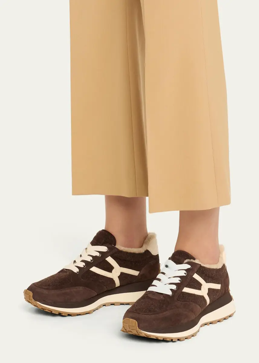 Veronica Beard Valentina Suede Shearling Retro Sneakers | Thumbnail 2 Veronica Beard Valentina Suede Shearling Retro Sneakers | Thumbnail 2
