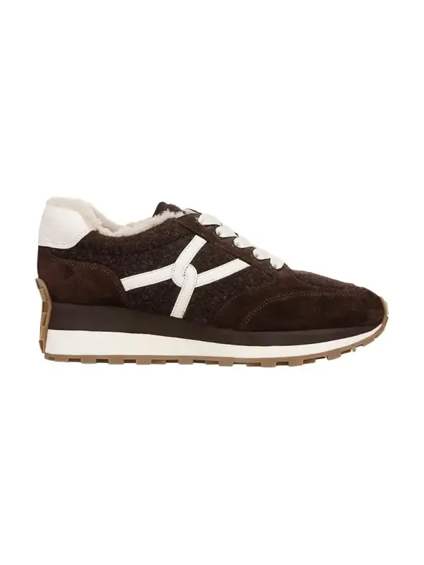 Veronica Beard Valentina Suede Shearling Retro Sneakers