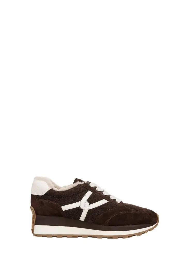 Veronica Beard Valentina Suede Shearling Retro Sneakers