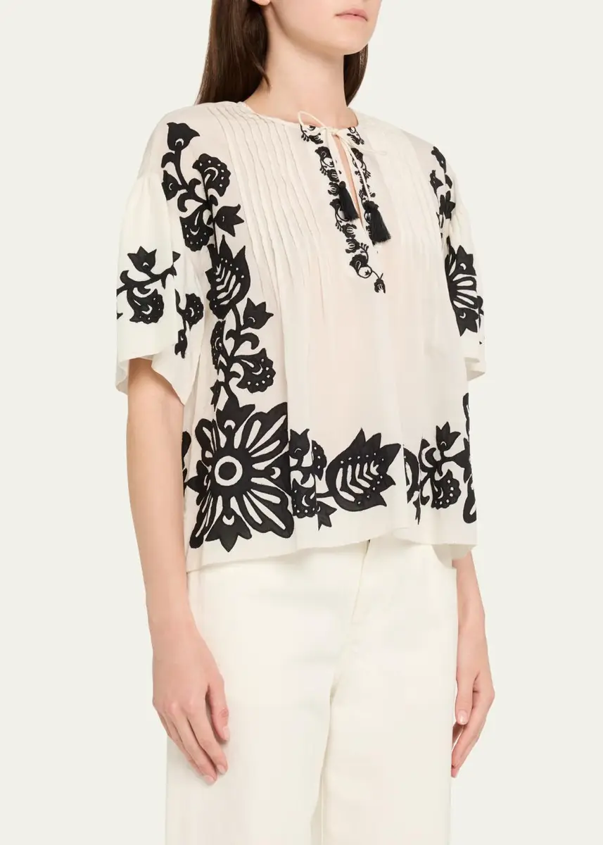Sea Liliana Short-Sleeve Appliqué Top | Thumbnail 4 Sea Liliana Short-Sleeve Appliqué Top | Thumbnail 4