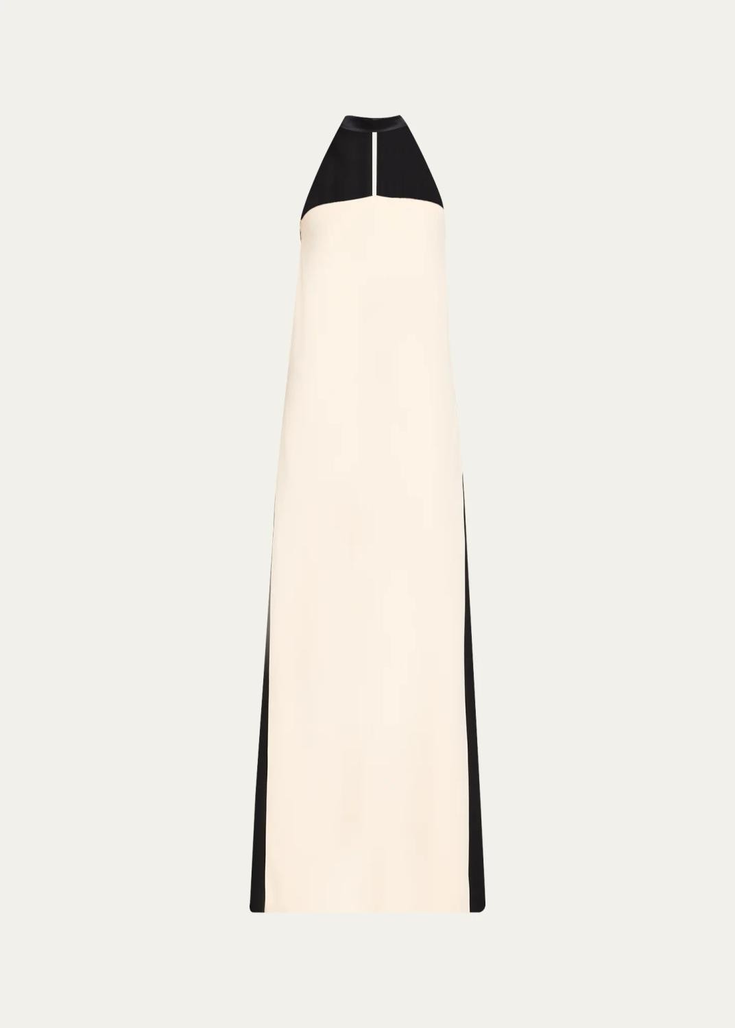 Colorblock Silk Choker Strapless-Illusion Column Gown Colorblock Silk Choker Strapless-Illusion Column Gown