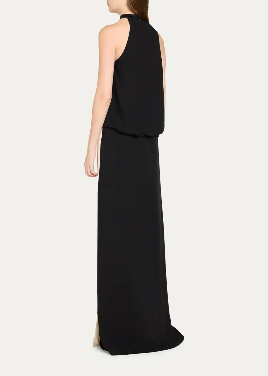 Valentino Garavani Colorblock Silk Choker Strapless-Illusion Column Gown | Thumbnail 3