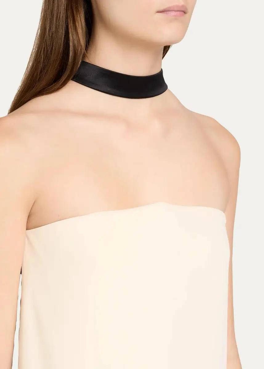 Valentino Garavani Colorblock Silk Choker Strapless-Illusion Column Gown | Thumbnail 5