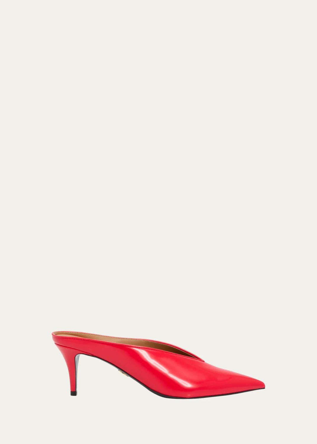 Stella McCartney 60mm Brushed Pointed-Toe Mules