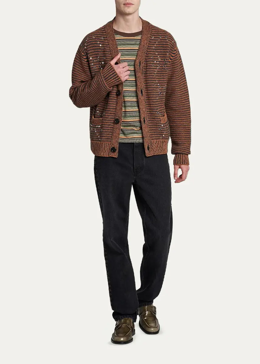 Marni Grommet-Trimmed Straight-Leg Jeans | Thumbnail 2 Marni Grommet-Trimmed Straight-Leg Jeans | Thumbnail 2