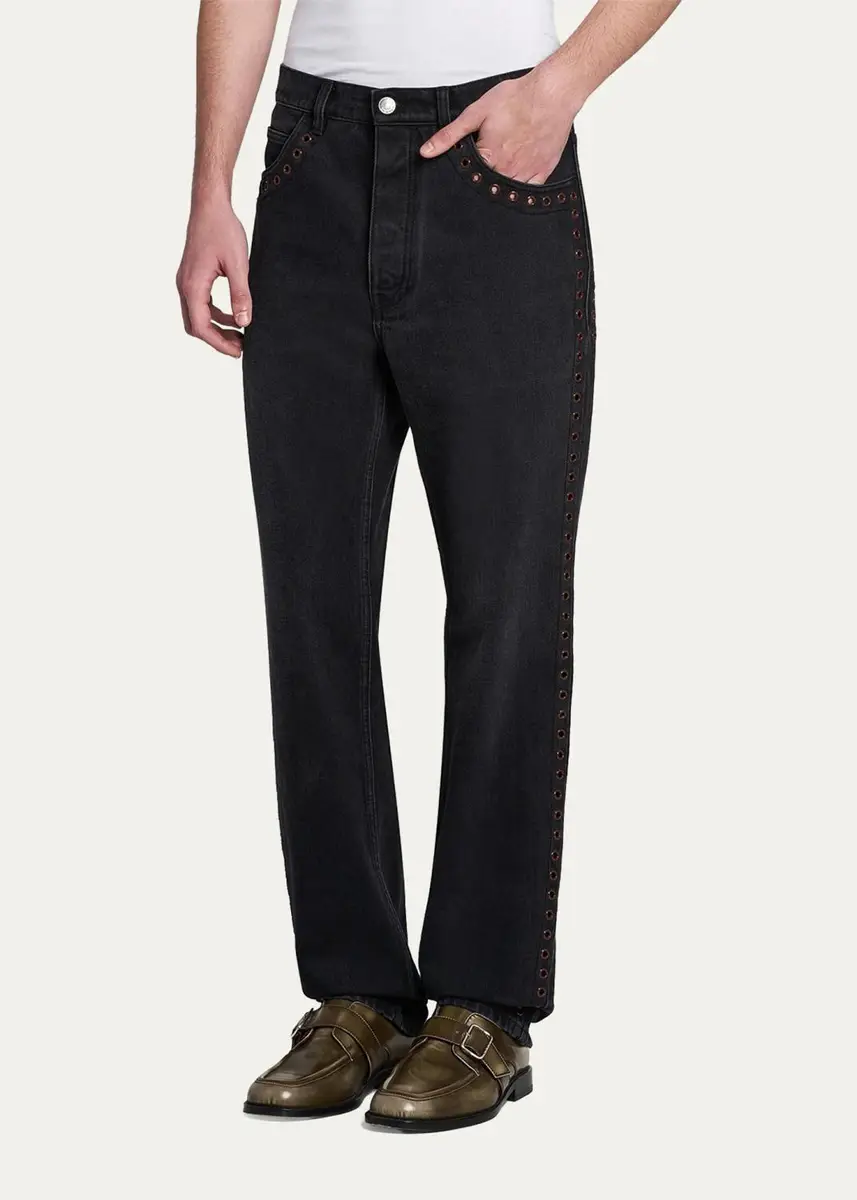 Marni Grommet-Trimmed Straight-Leg Jeans | Thumbnail 4 Marni Grommet-Trimmed Straight-Leg Jeans | Thumbnail 4