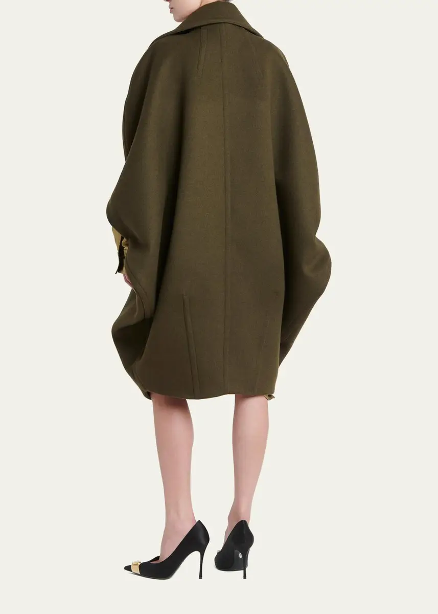 Ferragamo Wool-Cashmere Double-Collar Cocoon Coat | Thumbnail 3 Ferragamo Wool-Cashmere Double-Collar Cocoon Coat | Thumbnail 3
