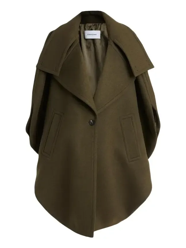 Wool-Cashmere Double-Collar Cocoon Coat Wool-Cashmere Double-Collar Cocoon Coat