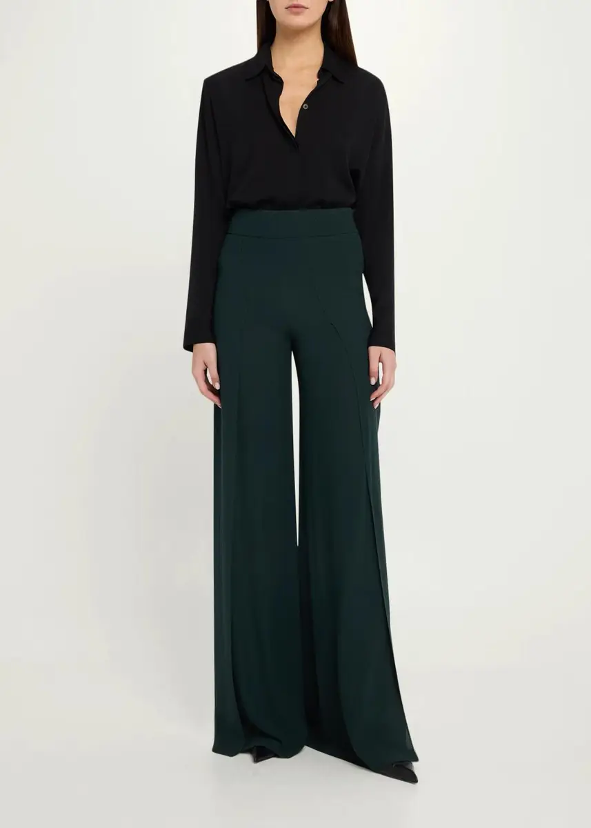 Akris Fellia Silk Georgette Flared Pants | Thumbnail 2 Akris Fellia Silk Georgette Flared Pants | Thumbnail 2
