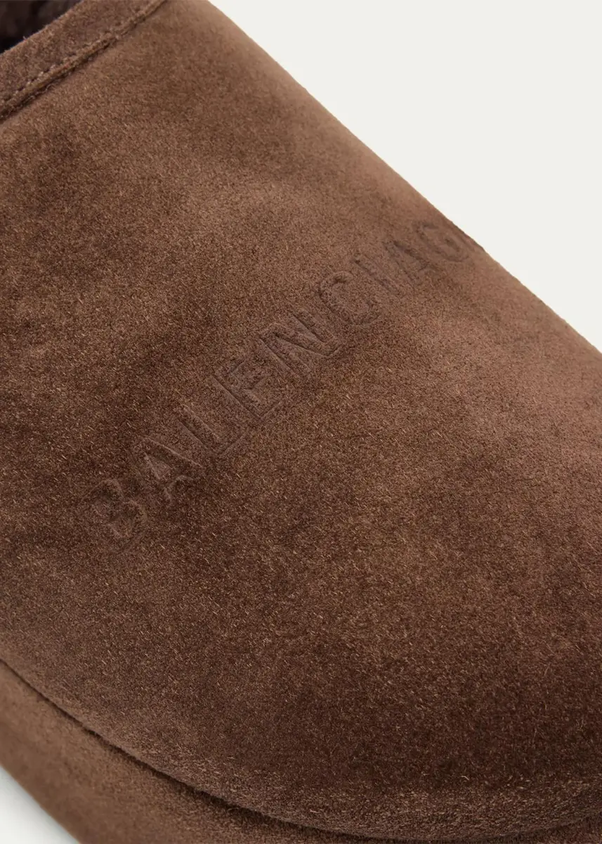 Balenciaga Alaska Suede Faux Shearling Mules | Thumbnail 6