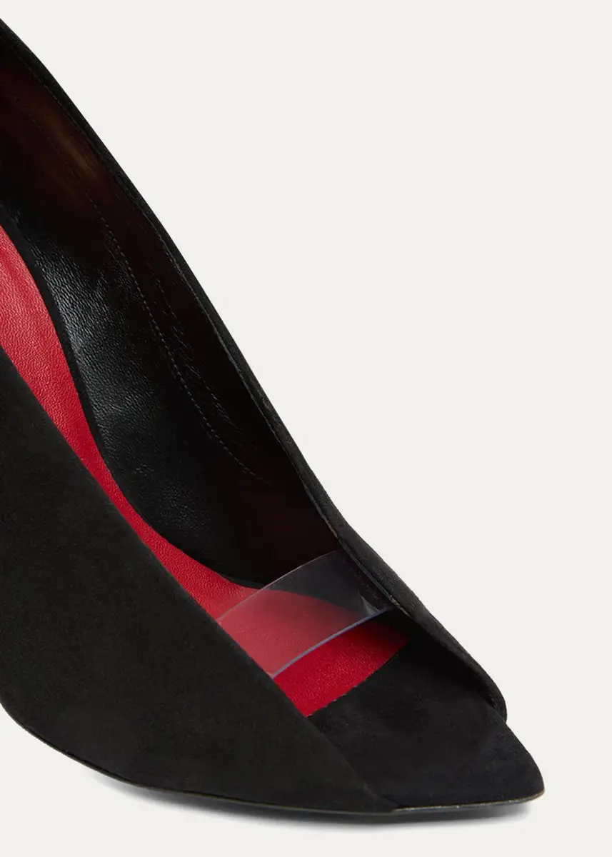 Valentino Garavani 105mm Open Toe Revele Suede Pumps | Thumbnail 5 Valentino Garavani 105mm Open Toe Revele Suede Pumps | Thumbnail 5