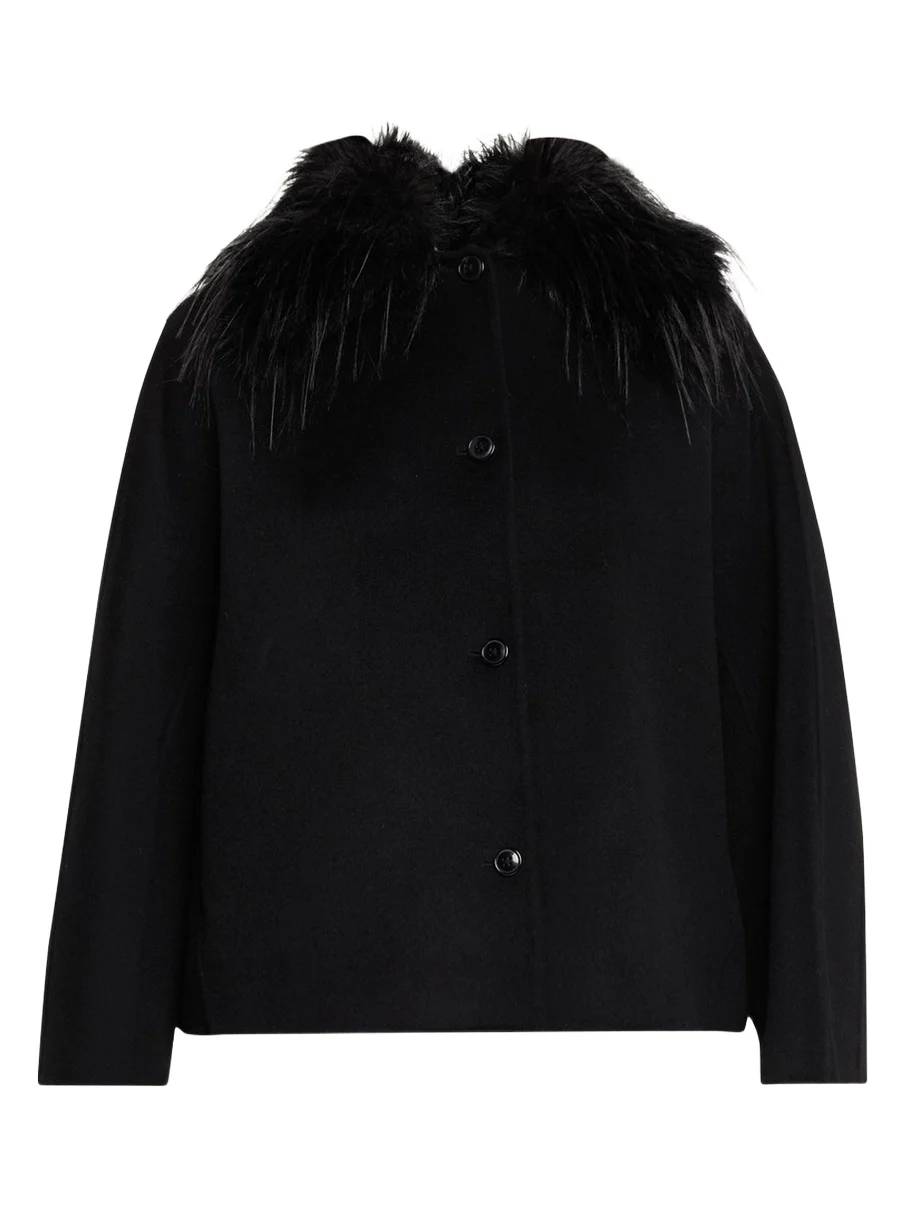 Rafe Faux Fur Collared Wool-Cashmere Jacket