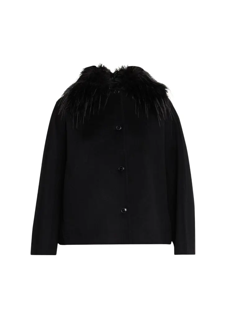 Rafe Faux Fur Collared Wool-Cashmere Jacket Rafe Faux Fur Collared Wool-Cashmere Jacket