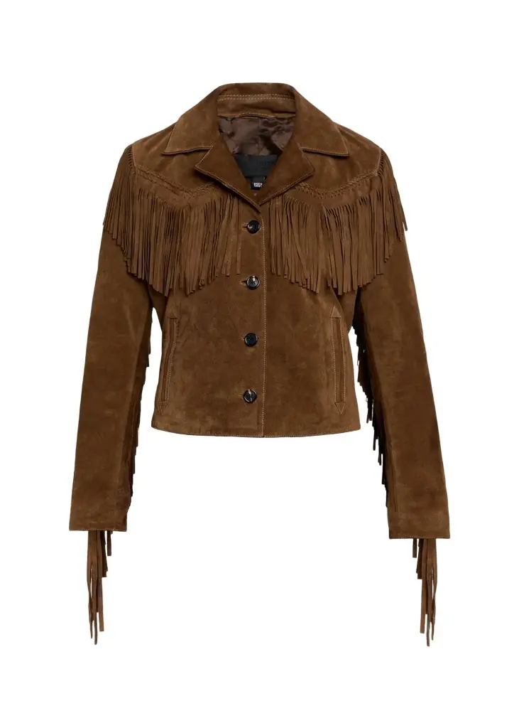Nili Lotan Eloi Fringed Suede Jacket