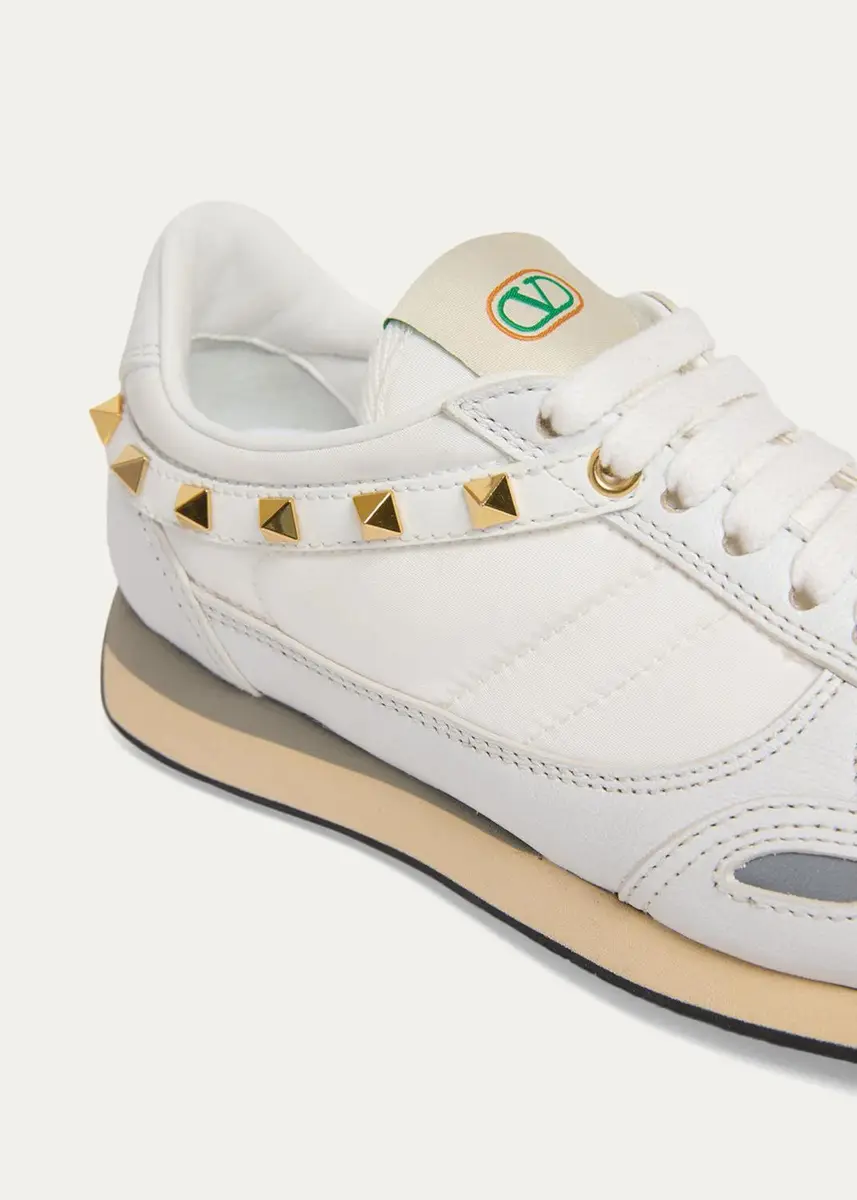 Valentino Garavani Rockstud Nylon and Leather Low-Top Sneakers | Thumbnail 5 Valentino Garavani Rockstud Nylon and Leather Low-Top Sneakers | Thumbnail 5