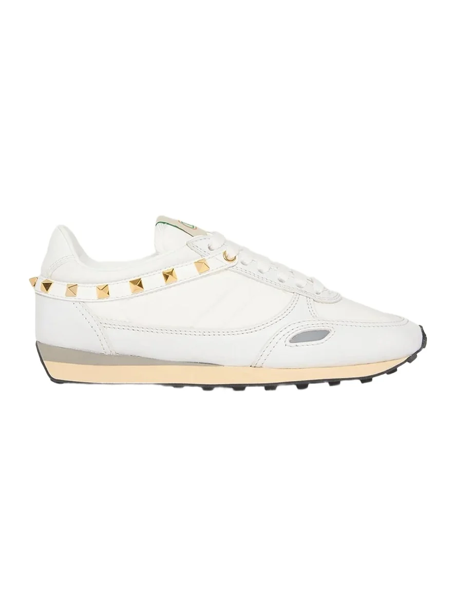 Rockstud Nylon and Leather Low-Top Sneakers Rockstud Nylon and Leather Low-Top Sneakers