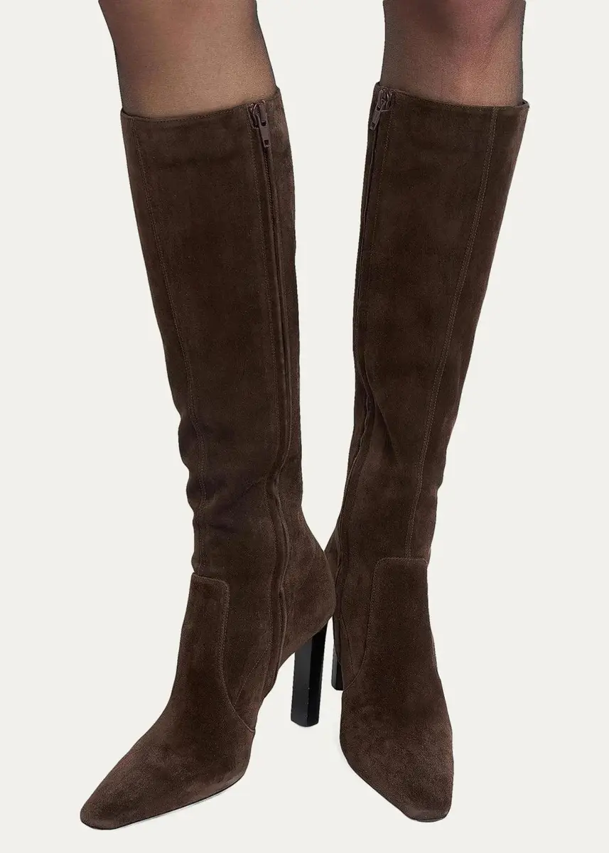 Saint Laurent 95mm Suede Knee-High Boots | Thumbnail 2