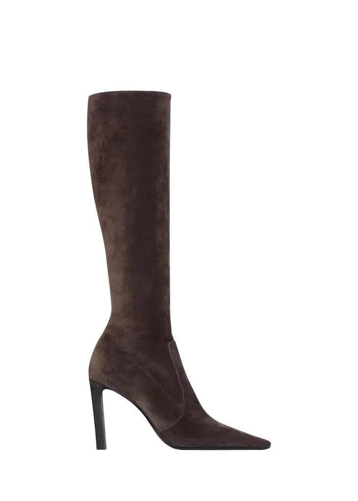 Saint Laurent 95mm Suede Knee-High Boots