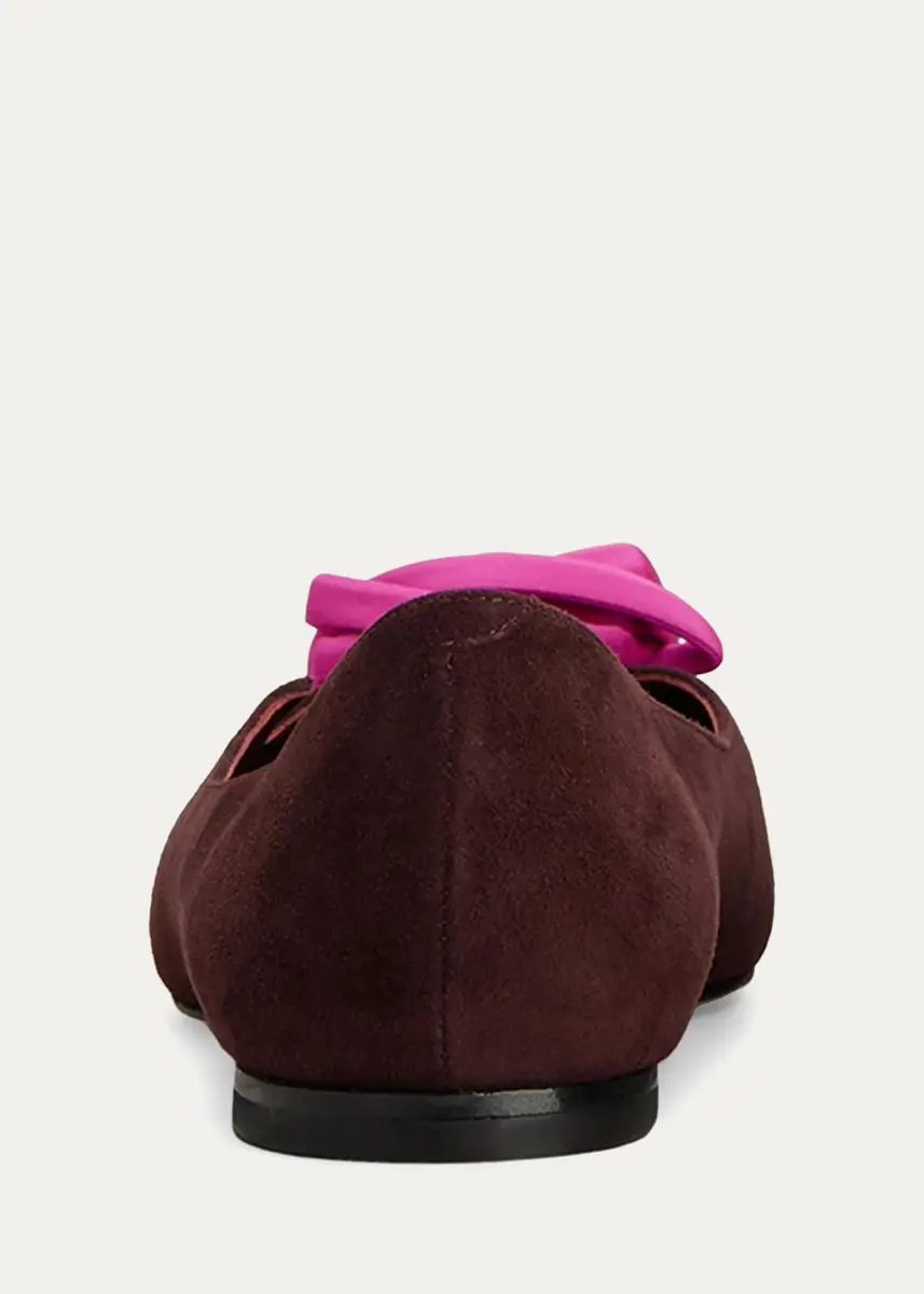 Roger Vivier I Love Vivier Rosette Suede Ballerina Flats | Thumbnail 2