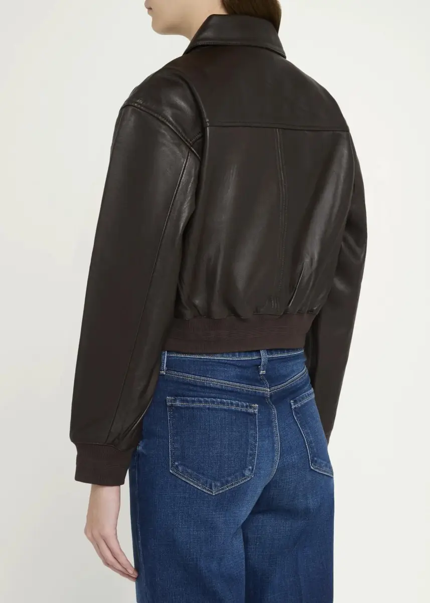 L'Agence Clotilde Leather Bomber Jacket | Thumbnail 3 L'Agence Clotilde Leather Bomber Jacket | Thumbnail 3