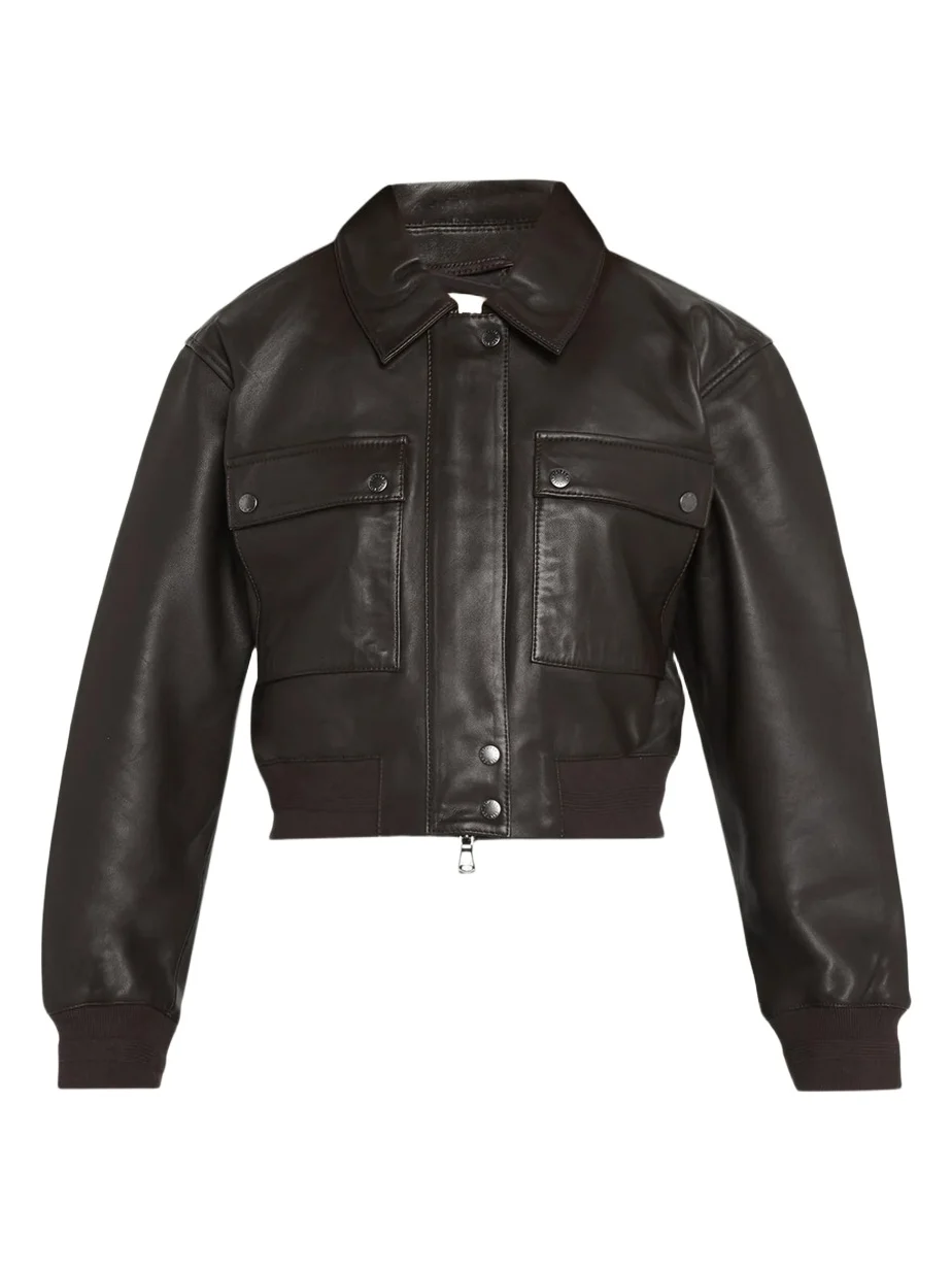 Clotilde Leather Bomber Jacket