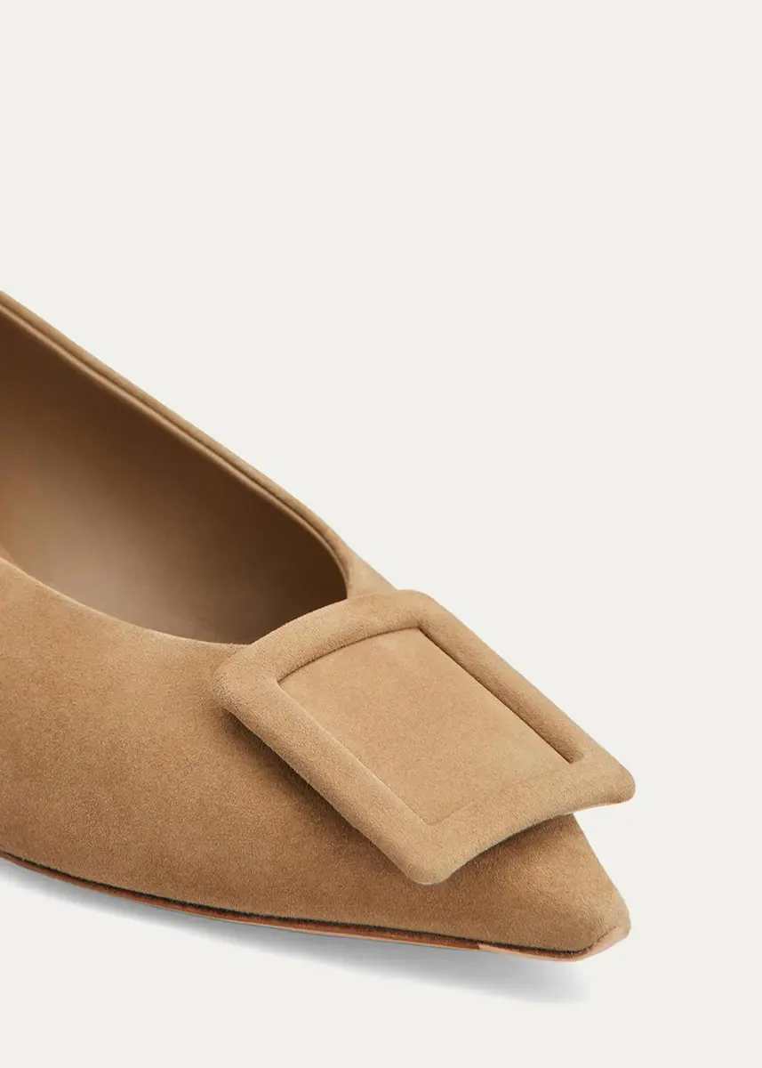 Roger Vivier Belle Vivier 25mm Suede Ballerina Flats | Thumbnail 3
