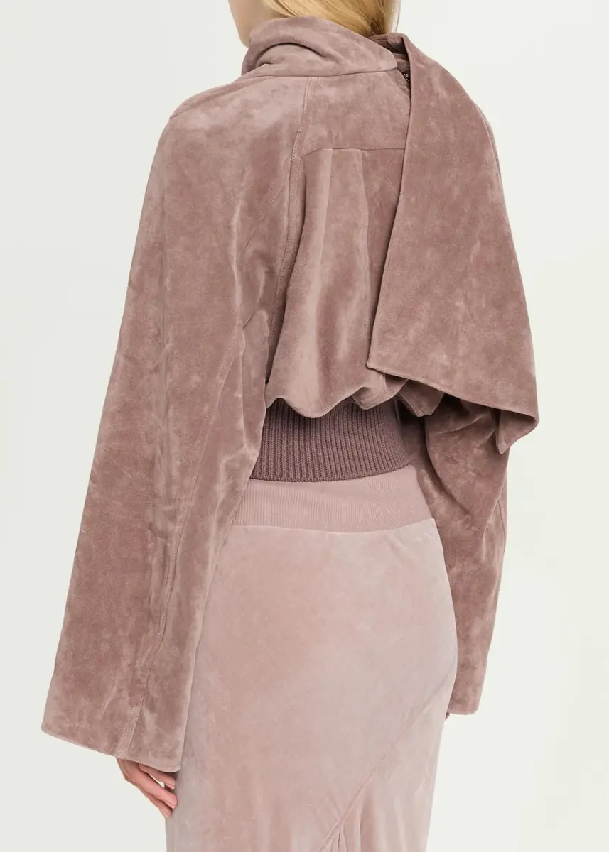 Rick Owens Suede Scarf Cropped Flight Jacket | Thumbnail 3 Rick Owens Suede Scarf Cropped Flight Jacket | Thumbnail 3
