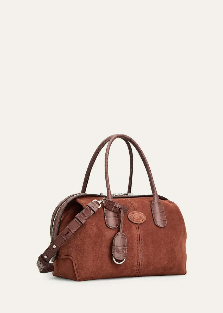 Tod's Leather-Trim Suede Bowling Bag | Thumbnail 2 Tod's Leather-Trim Suede Bowling Bag | Thumbnail 2