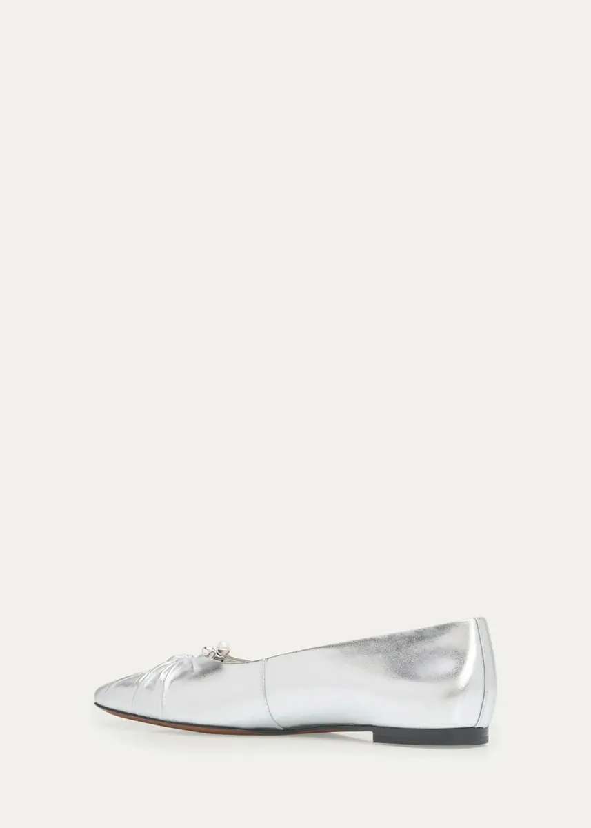 Vince Dany Ruched Leather Ballet Flats | Thumbnail 4 Vince Dany Ruched Leather Ballet Flats | Thumbnail 4