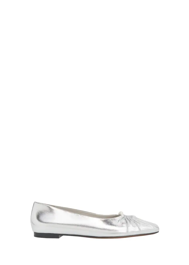 Vince Dany Ruched Leather Ballet Flats
