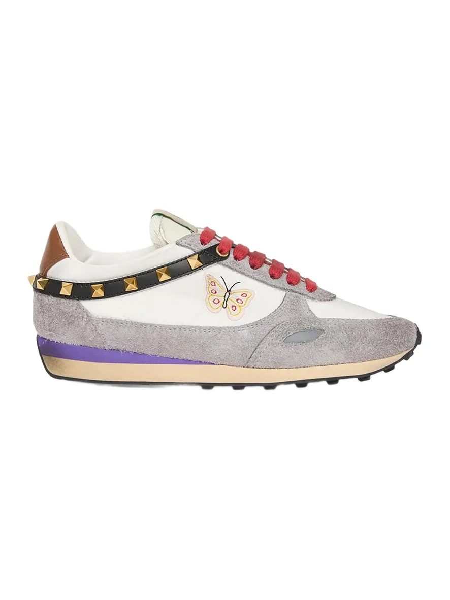Valentino Garavani Embroidered Rockstud Low-Top Sneakers