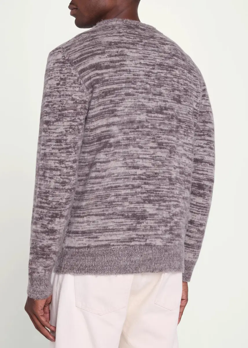 Baldassari Men's Space-Dyed Cotton Crewneck Sweater | Thumbnail 3