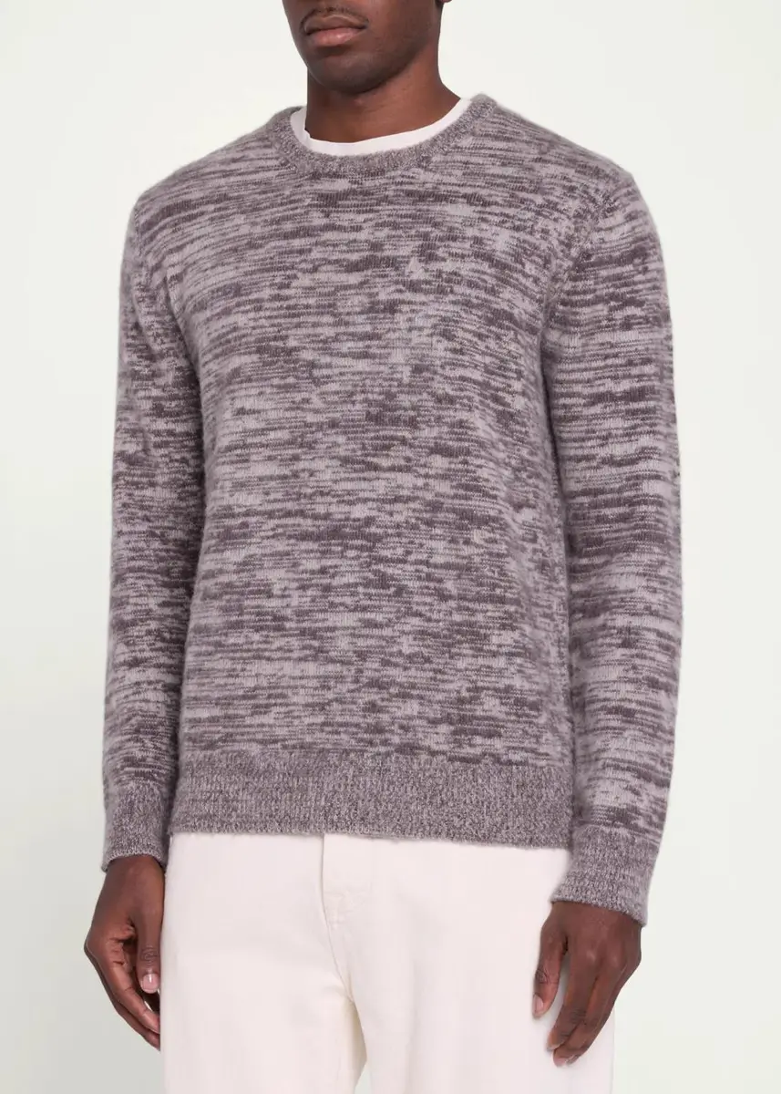 Baldassari Men's Space-Dyed Cotton Crewneck Sweater | Thumbnail 4