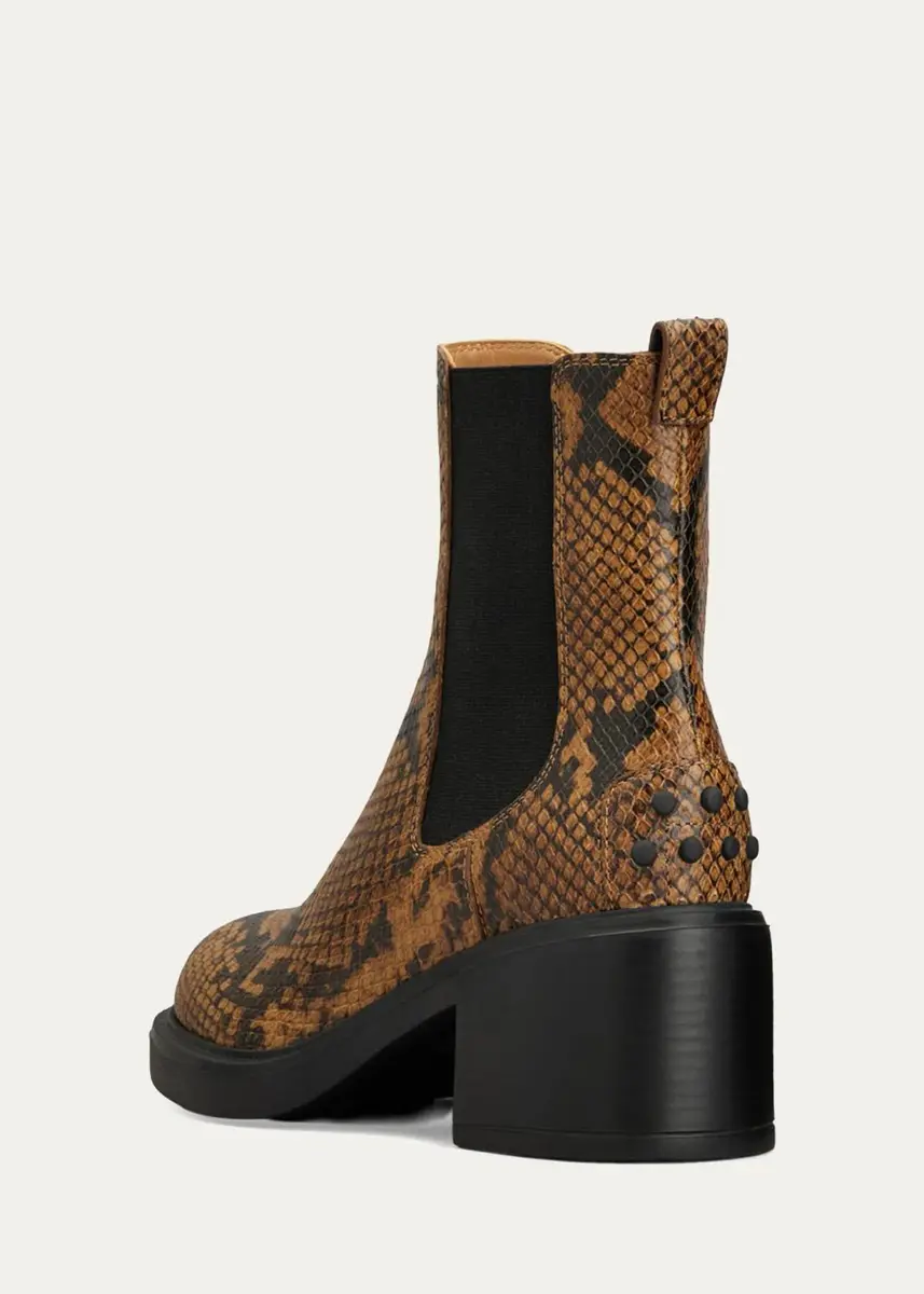 Tod's 60mm Snake-Printed Leather Chelsea Boots | Thumbnail 2 Tod's 60mm Snake-Printed Leather Chelsea Boots | Thumbnail 2