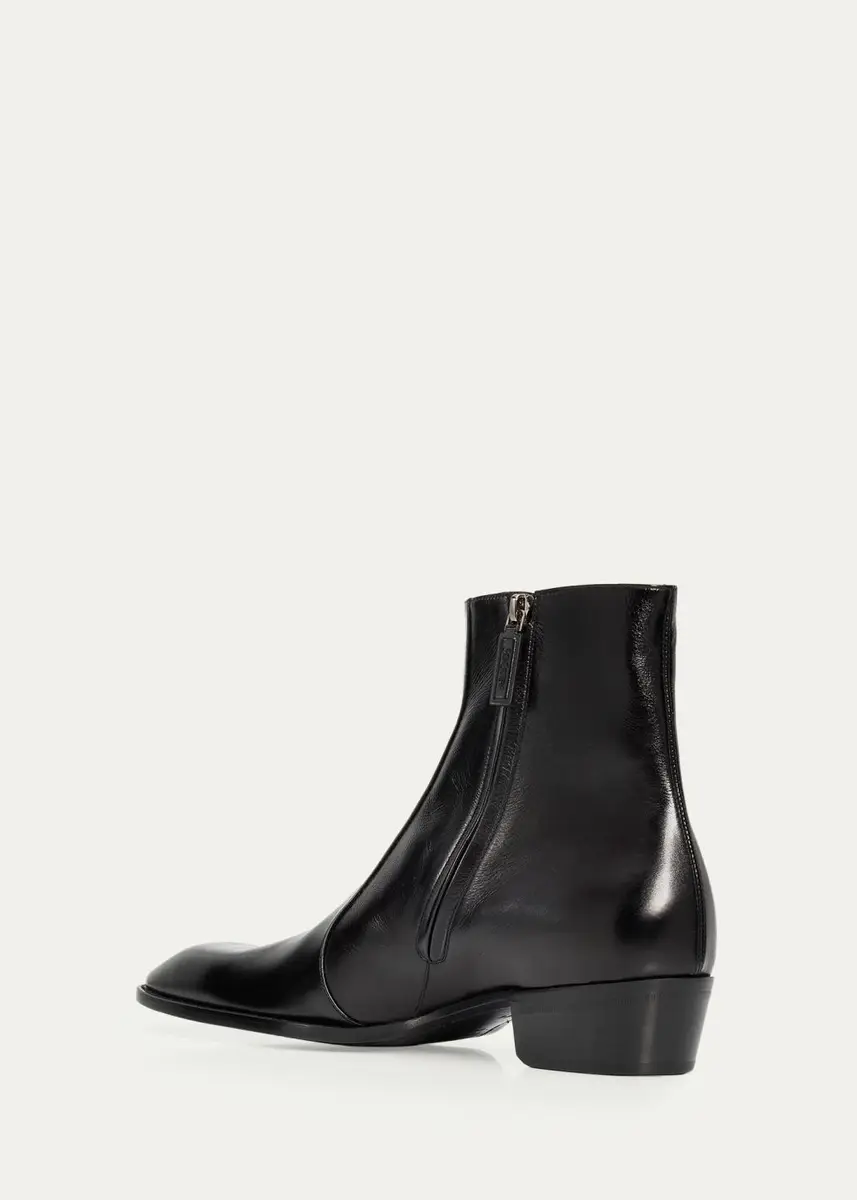 Saint Laurent Men's Aurelien Leather Ankle Boots | Thumbnail 4